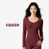 Ropa interior térmica calefactable de grafeno para mujer con almohadillas en el pecho, top sin costuras para otoño e invierno, capa base térmica