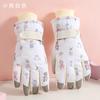 Guantes de Oso Gruesos Lindos de Invierno, Cálidos y de Terciopelo, Guantes de Esquí a Prueba de Viento e Impermeables, Guantes de Algodón para Ciclismo con Pantalla Táctil