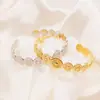 TOHM Pulsera de Apertura de Acero de Titanio con Costura Redonda Geométrica de Explosiones Transfronterizas Joyería de Lujo Ligero Retro Europeo y Americano Chapado en Oro de 18K