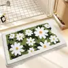 Felpudo Floral Fresco y Sencillo para Entrada de Casa, Alfombrilla Antideslizante para Dormitorio y Baño, Fácil de Cuidar, Felpudo de Cachemira Sintética