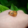 Anillo de Flor Dorada Chapado en Oro Arena Vietnamita Estilo Nuevo, Joyería Falsa Dorada, Anillo para Mujer, Artículo Caliente de Transmisión en Vivo Venta al por Mayor
