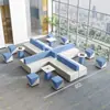 Canto Sofá Criativo Recepção de Escritório Área de Lounge Cabine Sofá de Negociação Mesa de Centro Simples Moderna