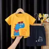 Novo Conjunto de Manga Curta Infantil Meninos Algodão Puro Shorts de Verão Comércio Exterior Meninas Camiseta Roupas Vestuário Infantil Conjunto de Duas Peças