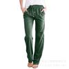 Pantalones Casuales de Algodón y Lino de Talla Grande Transfronterizos Verano 2024 para Mujer Estilo Casual con Tirantes Pantalones Rectos Ebaywish