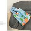 Bolsa de compras plegable de gran capacidad, bolso impermeable impreso, bolsa portátil de gran capacidad para supermercado, protección del medio ambiente