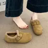 Zapatos esponjosos estilo Birkenstock para mujer, nuevos arrivals invierno 2026, zapatos totalmente cerrados de pelo, slip-on de suela gruesa, zapatos cálidos de algodón