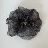 Diadema de Malla con Estampado de Leopardo y Pelo Esponjoso, Flor para el Cabello, Diseño Individual de Nicho para Mujer, Goma Elástica para Cola de Caballo Baja, Accesorio para el Cabello