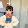 Bufanda de punto para niños de otoño e invierno, estilo coreano, cálida, a cuadros, cuello de bebé, moda, bufanda de lana para niños y niñas, moda