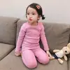 Roupa de Casa Infantil Roupas e Calças de Outono Infantis Meninos e Meninas Roupa de Casa para Bebê Malha Térmica de Algodão Pijamas Roupa de Casa Engrossada