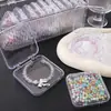 Caixa de Armazenamento Plástica com Tampa Flip-Top Caixa de Armazenamento para Brincos Caixa Plástica Transparente Caixa de Joias Armazenamento de Contas