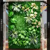 Muro Vegetal Transfronterizo, Muro Vegetal Artificial Tridimensional Simulado de Gama Alta, Decoración de Flores Artificiales, Fondo Verde, Muro de Césped Famoso en Internet