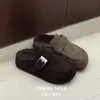 Meias-chinelos Birkenstock Fechadas com Solado Grosso Estilo Coreano para Mulheres, Novos Slip-Ons Versáteis Casuais Outono/Inverno, Chinelos Peludos