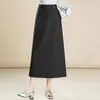 Falda recta simple y elegante para mujer, nueva falda de línea A de cintura alta adelgazante para otoño e invierno 2026, falda elegante y versátil de longitud media
