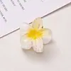 Pinza para el pelo de flor de Plumeria de 4 cm Transfronteriza para Mujer, Pinza de Garra Floral Pequeña para Cabello Semirecogido, Pinza de Garra para Cola de Caballo Estilo Ins, Al por Mayor