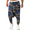 Pantalones casuales de algodón y lino de estilo chino de Amazon, nuevos pantalones largos estampados para hombre, pantalones holgados de hip-hop de talla grande a la moda.