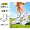 Cubrezapatos de lluvia desechables para niños, estampados, de caña alta, para uso exterior, escuela, al por mayor, engrosados, impermeables, disponibles en stock