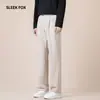 Pantalones Rectos Fluidos de Alta Calidad Versátiles Otoño 2026 para Hombre Estilo Japonés Simple Casual Holgados de Pierna Ancha Largos hasta el Suelo