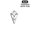 Stud para Labio con Rosca Interna 0.9 de Aleación de Titanio F136 con un Diseño de Cometa de Gama Alta de Fondo Plano, Arete, Joyería para Piercing de Cartílago