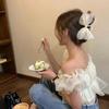 Diário da princesa Clipe de agarrar arco avançado Clipe de tubarão de verão Cabeça traseira Cabelo grande Cocar de vários volumes Acessórios de cabelo para mulheres