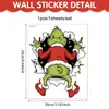 Natal 3D Quebra-Parede Decoração de Parede para Casa Adesivo de Parede PVC Autoadesivo Monstro Verde Grinch Desenho Animado Adesivo de Parede Adesivo