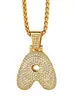 Amazon Transfronterizo Nuevo Collar con Colgante de 26 Letras Estilo Hip-Hop Moda Personalidad Cadena para Clavícula de Hombre Accesorio para Fiesta
