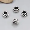 Anel côncavo-convexo de prata de lei S925 acessórios para anel de corrida vintage com furo grande prata tailandesa material para contas DIY feito à mão joias atacado
