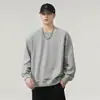 Sudadera de cuello redondo para hombre, estilo primavera y otoño, diseño de manga raglán, holgada, casual, simple, versátil, top pullover moderno para hombre