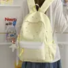 Nova Mochila Estampa Estrela Xadrez Fofa Mochila Escolar Fresca para Estudantes Alta Aparência Bloco de Cores Mochila para Trajeto Campus