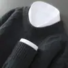 Baicai Rong 2026 Otoño/Invierno Nuevo Estilo Suéter 100% Lana Pura para Hombre Cuello Redondo Jersey Grueso Tejido de Cable Capa Base