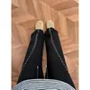 Calça de Moletom Retro Americana Bordada Corte Assimétrico Masculina Outono Solta Perna Reta Tendência Design Perna Larga Casual Longa
