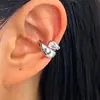 Brinco Ear Cuff Zircônia Gota d'Água Super Brilhante Cruzado Sem Furo Luxo Leve Estilo Frio High-End Nicho Exquisito Clipe de Orelha Brinco
