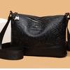 Bolsa de couro macio transfronteiriça feminina 2025 novo estilo coreano simples casual bolsa de ombro crossbody bolsa de mãe de três camadas de grande capacidade