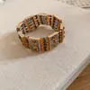 Pulseira Europeia e Americana Transfronteiriça de Pérolas com Contas Acrílicas, Pulseira de Estilo Étnico Retrô, Luxo Leve, Fashion, Joia de Mão Simples e Versátil