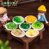 Micropaisaje: Comida creativa y juego casero, verduras fritas, pegatinas para refrigerador, accesorios, miniadornos de escritorio.