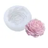 Molde de silicone de flor de peônia tridimensional flor de rosa pedra expansora de vela de aromaterapia molde de gota para sabonete artesanal