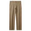 Pantalones casuales de sarga de algodón grueso para hombre para otoño e invierno, corte recto holgado, textura de alta calidad, pantalones caqui de negocios casuales