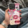 Funda Protectora Anti-Caídas para Teléfono Móvil iPhone17 Collage de Labios Cereza Retro Americano Graffiti Apple 13Promax