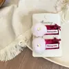 Clip para el Cabello, Goma para el Cabello, Pasador, Diadema de Terciopelo Rojo de Invierno de Gama Alta con Lazo de Pompón para Niños