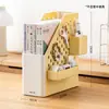 Caixa de armazenamento de livros para mesa, suporte de livros com painel perfurado, organizador de arquivos para mesa de estudante, organizador de estação de trabalho, prateleira de armazenamento