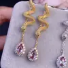 Pendientes Alexander con un Fuerte Efecto Cambiante de Color Rojo-Verde, Finamente Elaborados con Plata S925