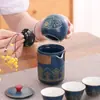 Conjunto de Chá Kung Fu Portátil para Viagem ao Ar Livre, Conjunto de Xícaras Expressas de Cerâmica, Conjunto de Chá para Presente Empresarial com LOGOTIPO Impresso