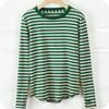 Q2026 Nueva Camiseta de Rayas para Mujer, Top de Manga Larga para Primavera y Otoño, Camiseta Básica de Capa Interior, Ropa de Otoño para Mujer, Camiseta de Mujer