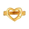 Estilo Ins Europeo y Americano Nueva Moda Anillo con Forma de Corazón de Acero Inoxidable Forma Especial Chapado en Oro Real Anillo Ajustable de Boca Viva Joyería
