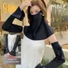 Máscara Facial Protectora del Sol de Nylon Protector de Cuello Integrado Set de Mangas de Hielo con Protección Solar Verano Transpirable Parasol Protección UV Ciclismo Exterior