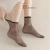 Medias de Seda para Mujer Calcetines Cortos sin Marca Cristales Calcetines Antideslizantes Masaje de Pies Verano Tubo Corto Fino Antienganches Calcetines de Cristal Invisibles