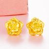Pendientes de flores retro chapados en oro de Vietnam con diseño de Xin, venta al por mayor de fábrica, pequeños pendientes de joyería con temperamento para mujer