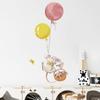 Nuevos Pegatinas de Pared Decorativas FX7543 Ratón de Dibujos Animados Cesta de Flores con Globo Pájaro Dormitorio Infantil Entrada Embellecimiento de Pared