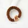 Cerdo de Guinea de Dibujos Animados Lindo Color Café con Leche Anillo de Intestino Cuerda para el Cabello Pinza para el Cabello Suave Lindo para Niña Cuerda para Cola de Caballo Accesorios para el Cabello Banda Elástica Venta al por Mayor