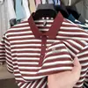 Camisa Polo de Hombre de Manga Corta Suelta a Rayas de Lujo Ligero Verano 2026 Nueva Moda Casual Delgada Ropa para Hombres Jóvenes y de Edad Media