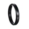 Anillo Simple y Dominante de Acero Inoxidable con Borde Biselado Negro de 4 mm Anillo Joyería al por Mayor Transfronterizo Europeo y Americano